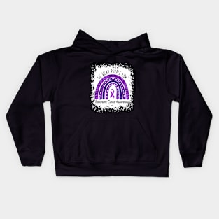 We Wear Purple For Pancreatic Cancer Awareness Kids Hoodie